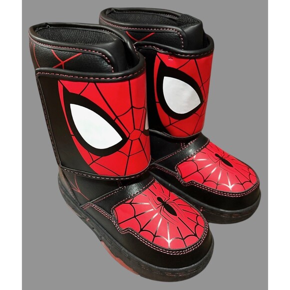 Marvel Spider-Man Snow Boots Toddler Size 8 Light Up NEW - Picture 1 of 8